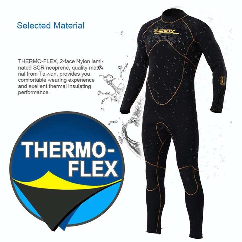 SLINX 1106 5mm Neoprene + Towel Lining Super Elastic Wear-resistant Warm Semi-dry Full Body One-p...
