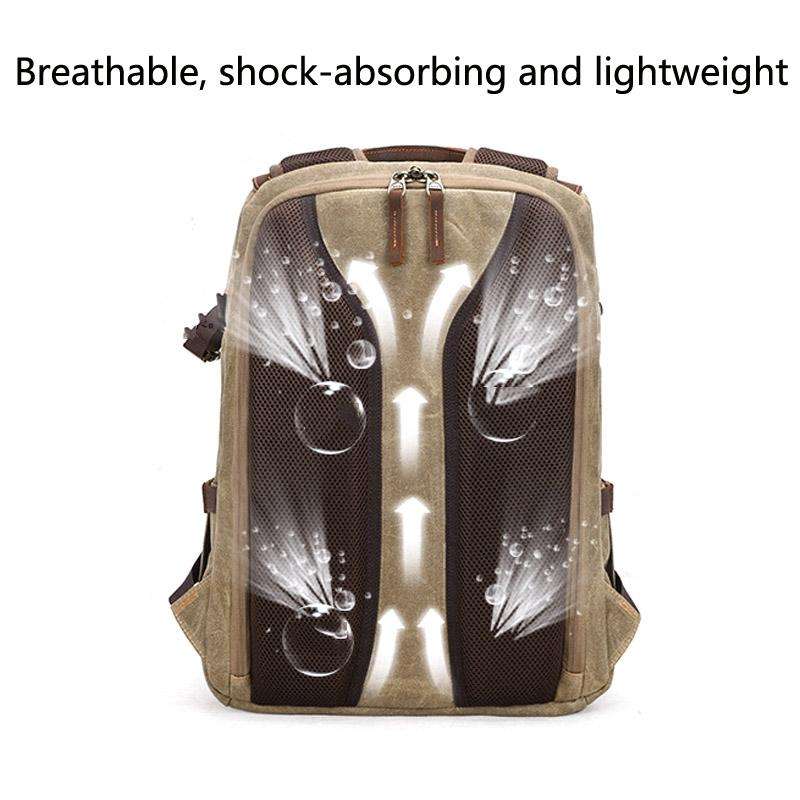 K-011 Outdoor Shoulder Digital Camera Bag Batik Canvas Waterproof Large-Capacity Photography Back...