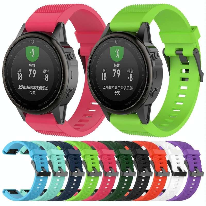 For Garmin Fenix5 (22mm) Silicone Watch Band(Black)