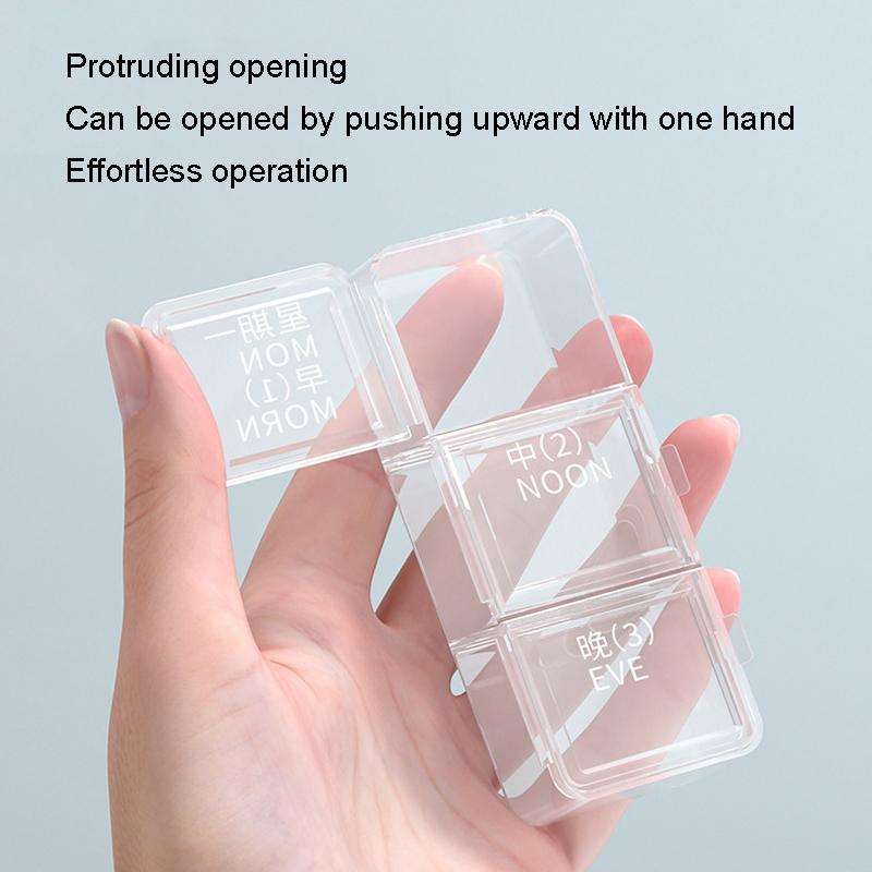 24 Grid Large Capacity Sealing Pills Case 3 Times A Day 7 Day Medicine Organizer Box(White)
