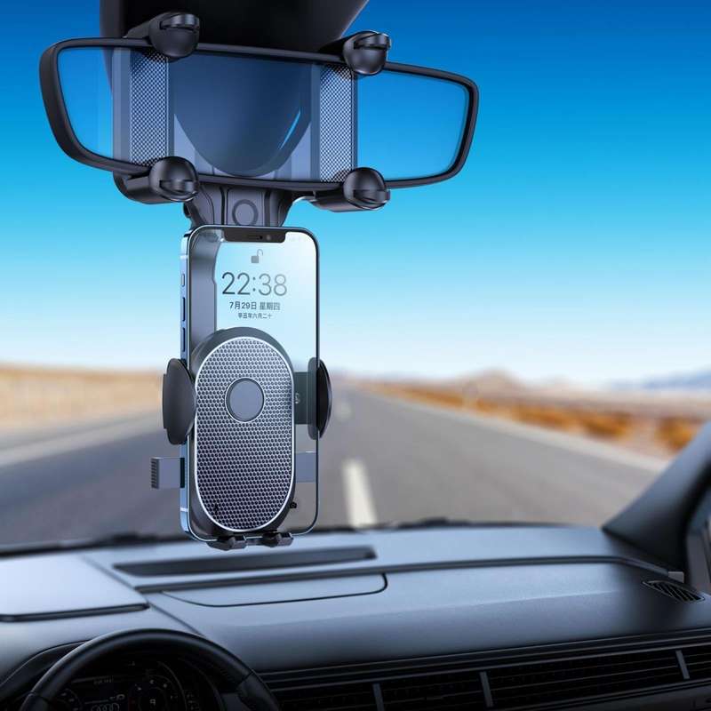 Snap-on Rearview Mirror Car Phone Holder