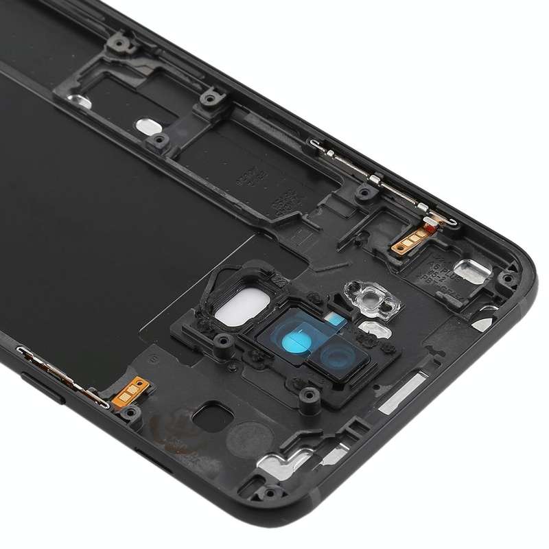 For Galaxy A6+ (2018) / A605 Back Cover with Side Keys & Camera Lens (Black)