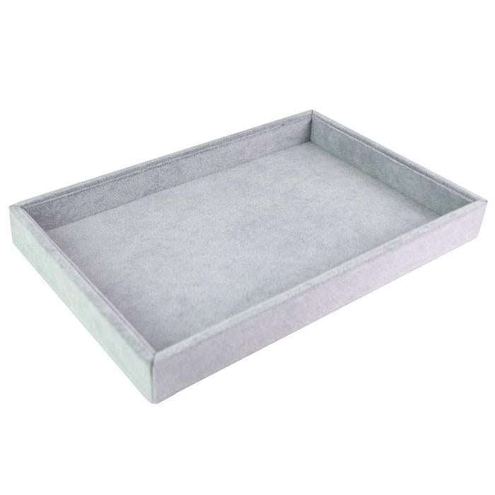 18 Grids Flannelette Ear Stud Earrings Ring Pendant Necklace Display Rack Jewelry Storage Tray