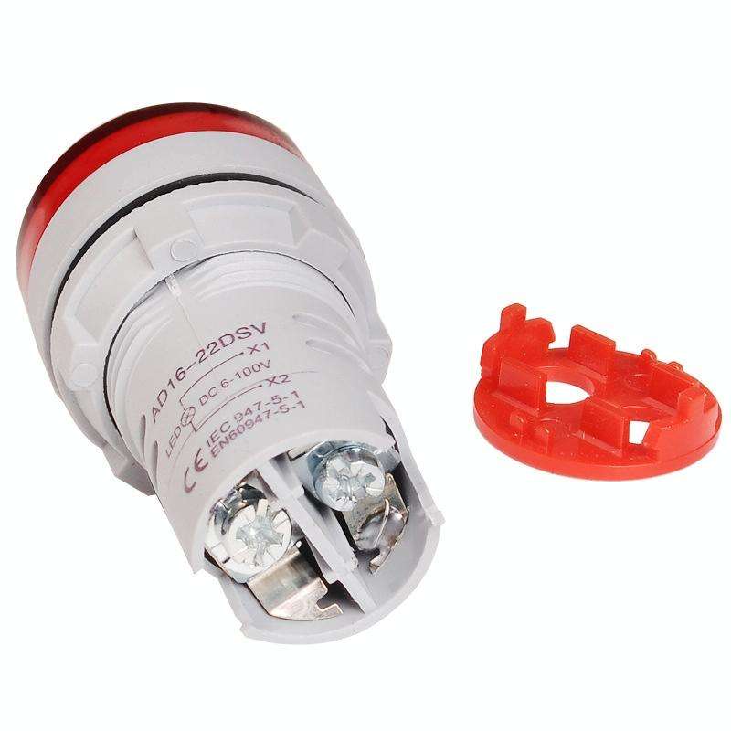 2 PCS DC Voltage Signal Indicator 22mm Round 6-100V Universal Voltmeter(ST16VD-04 Green)