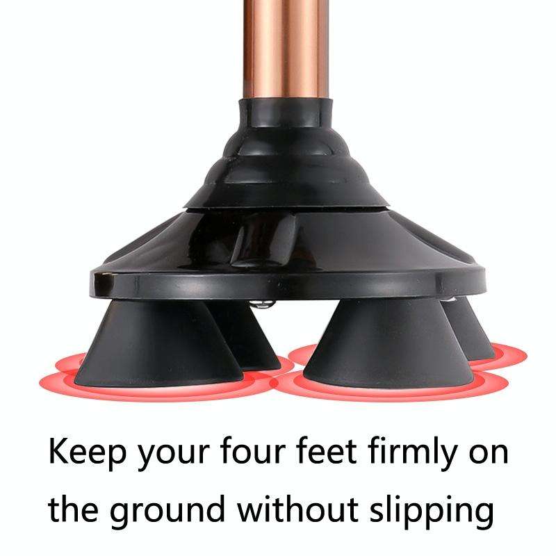 TBS-009 Four-Legged Folding Elderly Crutches Aluminum Alloy Light And Multifunctional Non-Slip Cr...