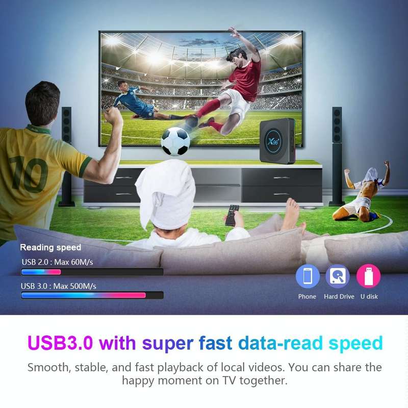 X96 X4 8K Smart TV BOX Android 11.0 Media Player, Amlogic S905X4 Quad Core ARM Cortex A55, RAM: 2...