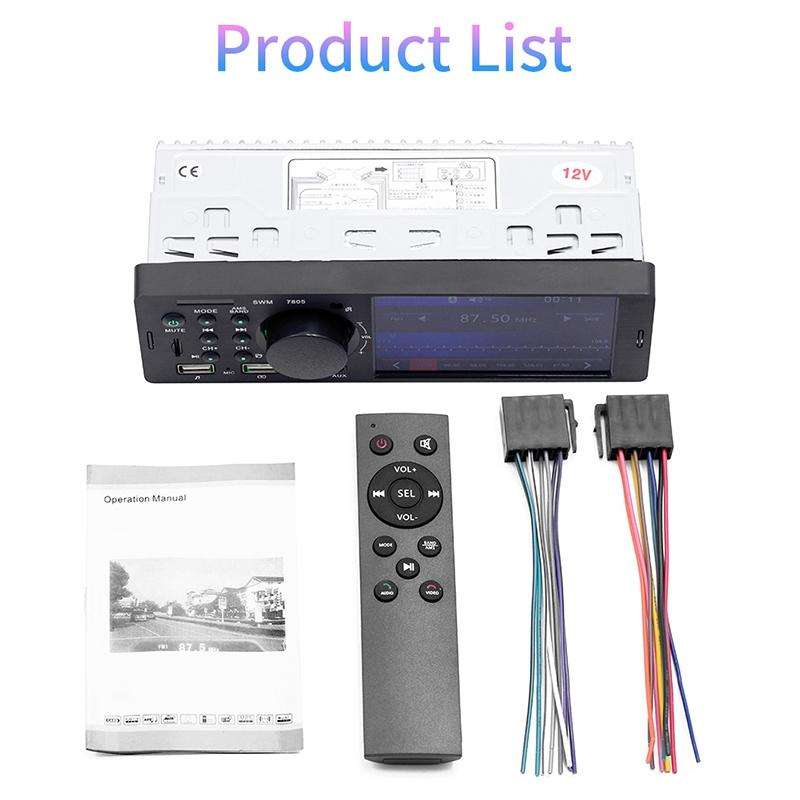 7805 4.1 inch Universal Car Radio Receiver MP5 Player, Support FM & Bluetooth & TF Card with Remo...