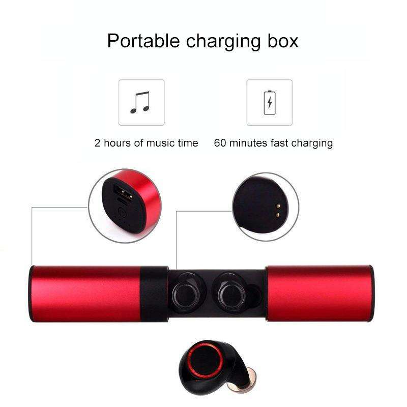 Drawer Type S2 Ear-in TWS Bluetooth V5.0 Wireless Earphones(Grey)