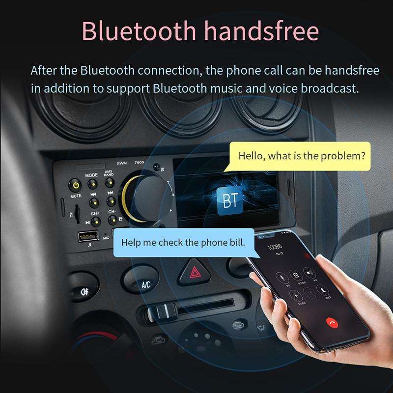 7805 4.1 inch Universal Car Radio Receiver MP5 Player, Support FM & Bluetooth & TF Card with Remo...