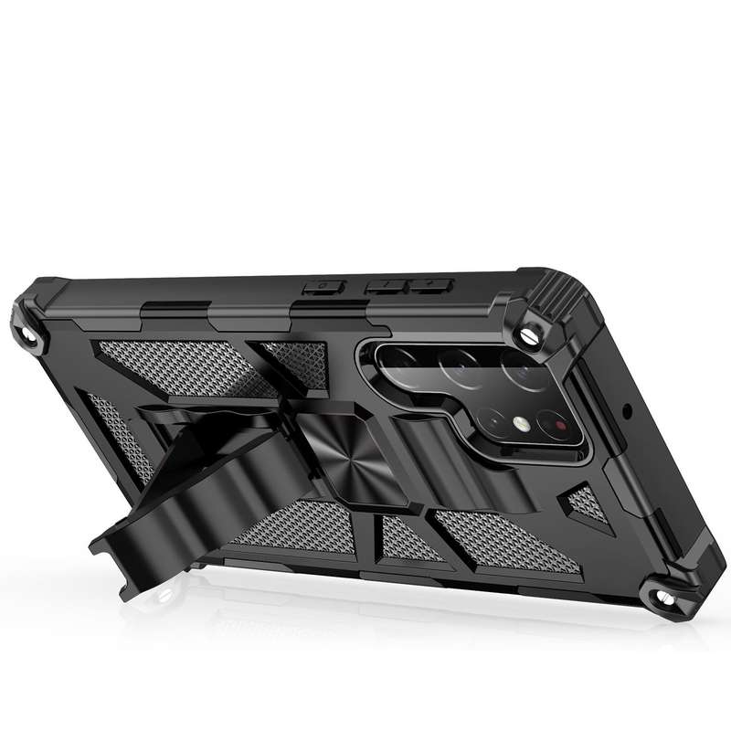 For Samsung Galaxy S22 Ultra 5G Armor Shockproof TPU + PC Magnetic Protective Phone Case with Hol...
