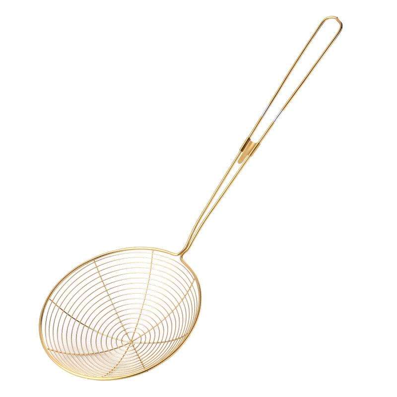 Stainless Steel Colander Noodle Spoon Oil Filter Spoon, Specification: Gold