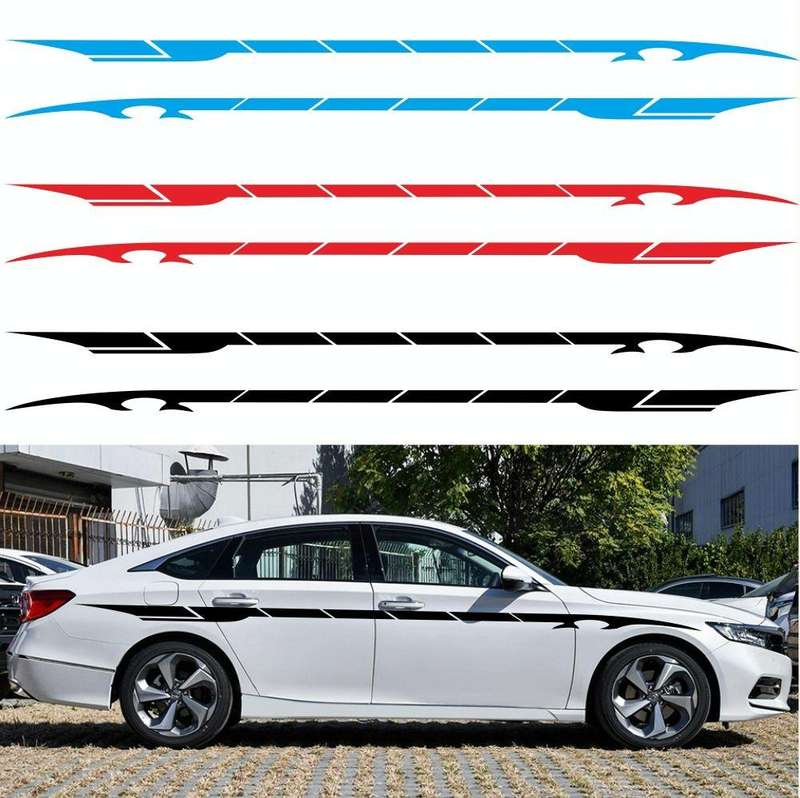 2 PCS/Set D-178 Waistline Pattern Car Modified Decorative Sticker(Black)