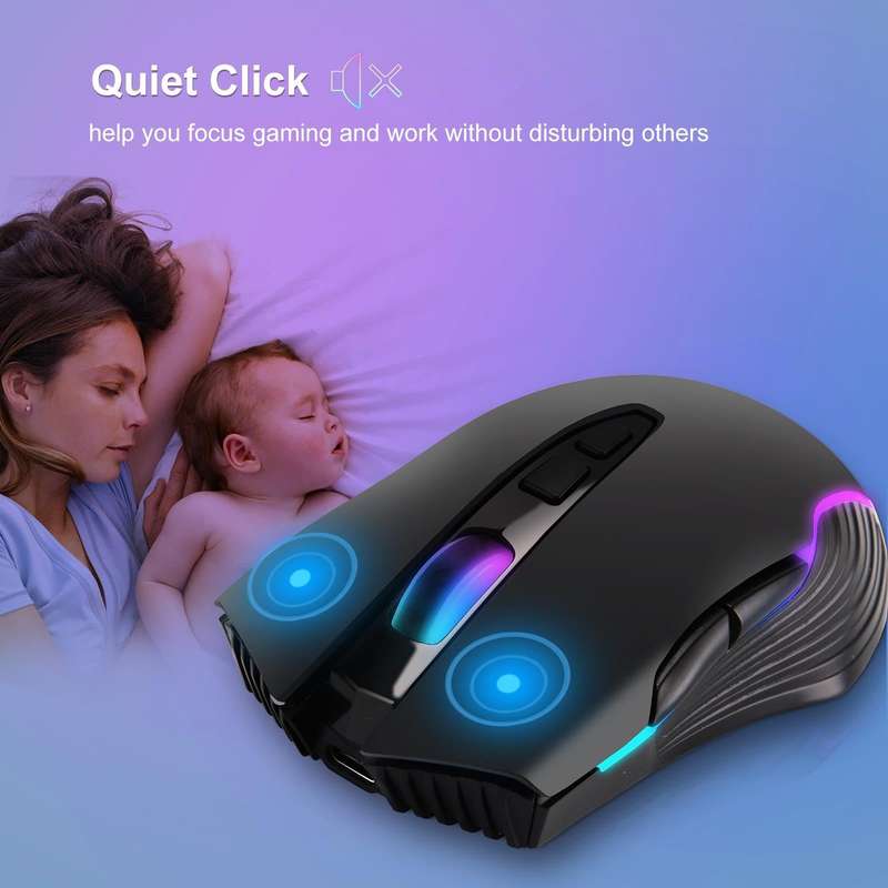 E50 2.4G Wireless Mouse Jiggler Portable Cordless Mouse With 7 Keys(Black)