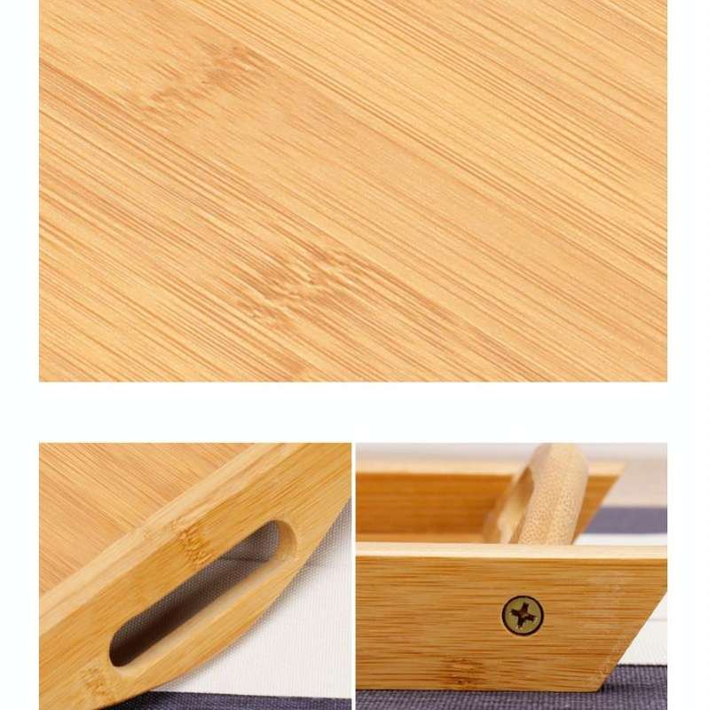 Bamboo Binaural Tea Set Tray Bread Display Tray, Size: 36.5x26.5cm