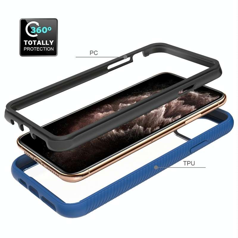 For iPhone 11 Pro Max Starry Sky Solid Color Series Shockproof PC + TPU Protective Case(Black)