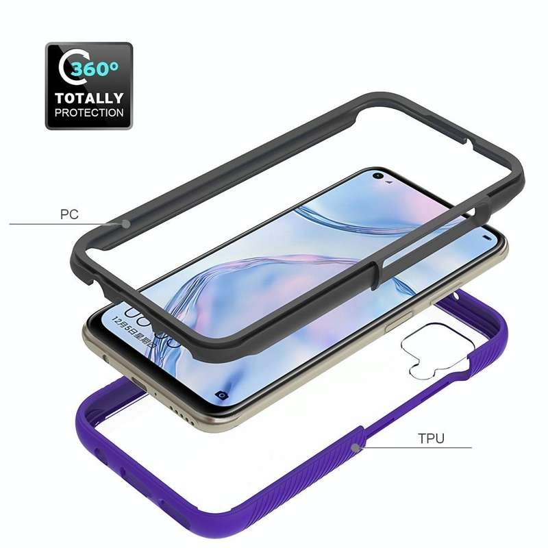 For Huawei P40 Lite Starry Sky Solid Color Series Shockproof PC + TPU Protective Case(Black)