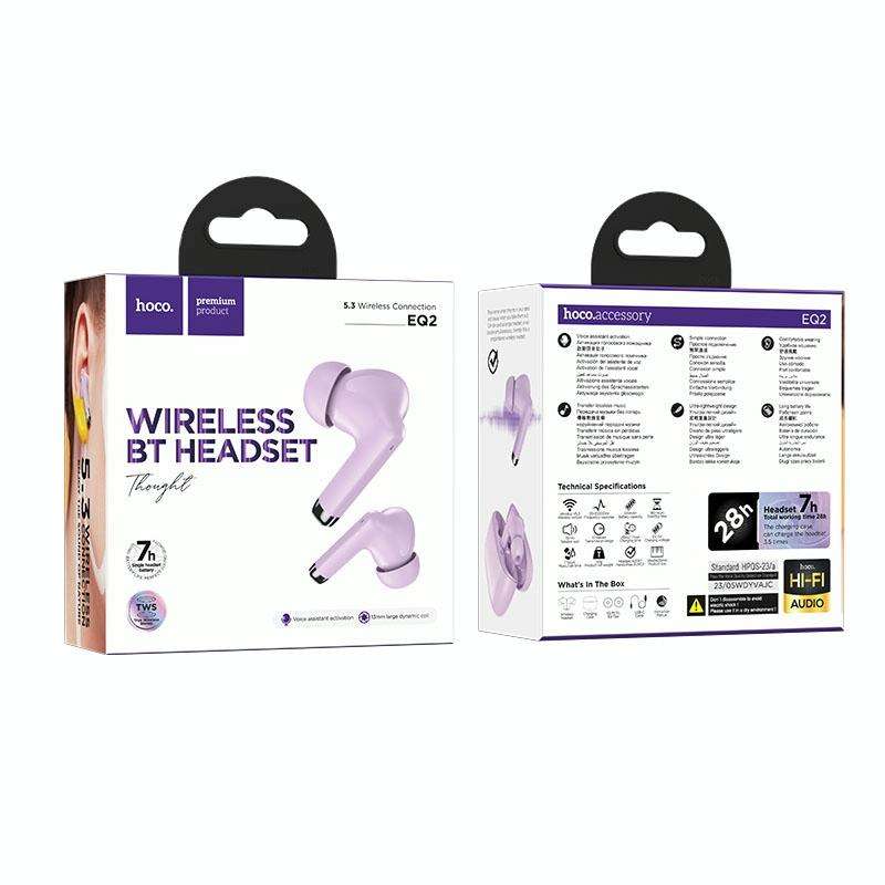 hoco EQ2 True Wireless Bluetooth Earphone(Purple)