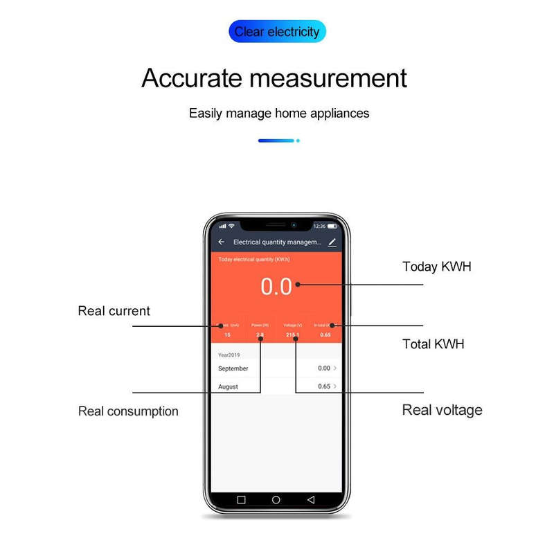 SINOTIMER TM608 Smart WiFi Single-Phase Power Meter Mobile App Home Rail Meter 16A 100-240V