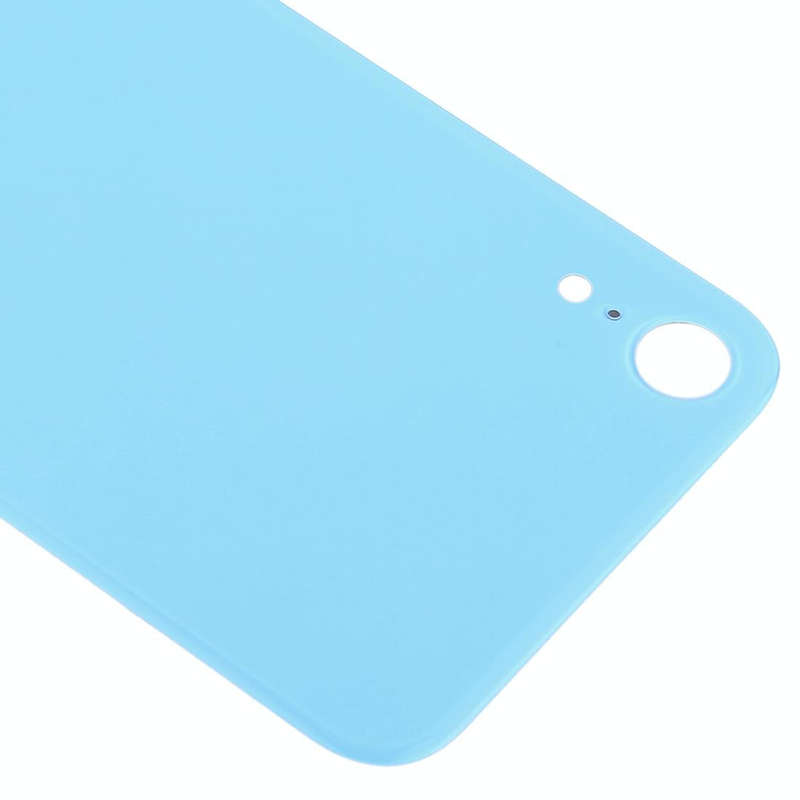 Easy Replacement Big Camera Hole Glass Back Battery Cover with Adhesive for iPhone XR(Blue)