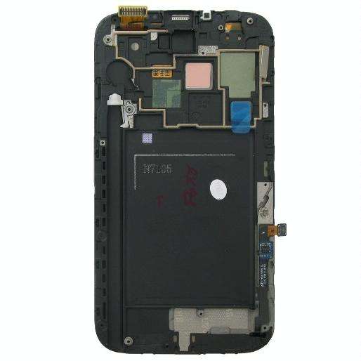 Original LCD Display + Touch Panel with Frame for Galaxy Note II / N7100(White)