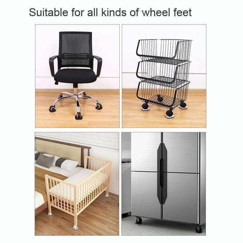 5 PCS Computer Seat Pulley Holder Chair Roller Non-slip Pad(Round Bean Color Plastic Bottom)