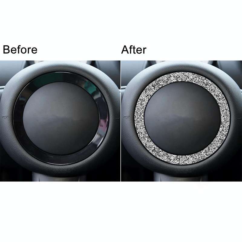 For BMW Mini R55 / R56 Car Steering Wheel R Chassis Diamond Decoration Sticker