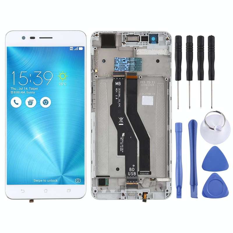 OEM LCD Screen for Asus Zenfone 3 Zoom ZE553KL Digitizer Full Assembly with FrameWhite)
