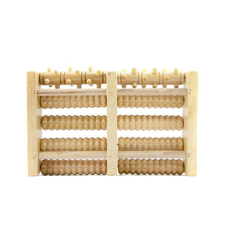 Wooden Roller Massager Small Nails Five-Row Foot Massager(27 x 19 x 4.5cm)