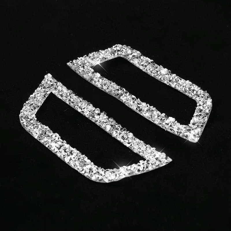 For BMW Series 3 E46 1998-2005 Car Rear Seat Roof Air Outlet Diamond Decoration Sticker, Left and...