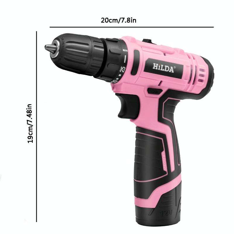 HILDA 12V Cordless Impact Drill Electrical Screwdriver, Plug: UK Plug