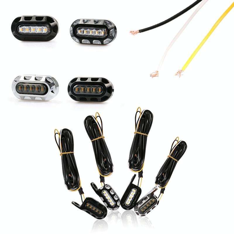 HP-Z058 Motorcycle Modified Rearview Mirror LED Turn Signal Light for Harley Sportsters XL 883 / ...
