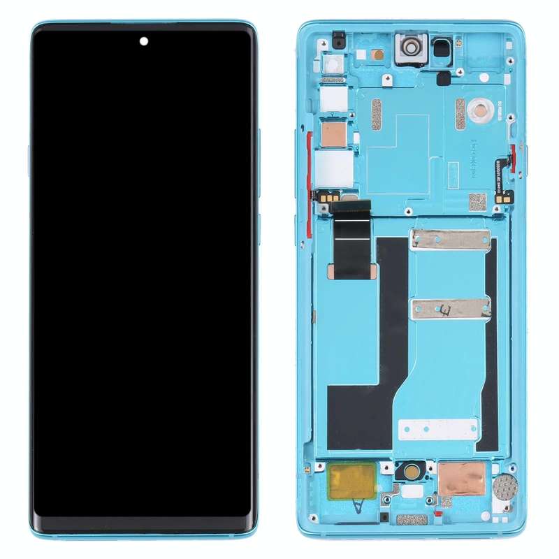 Original LCD Screen for TCL 20 Pro 5G T810H Digitizer Full Assembly with Frame (Blue)