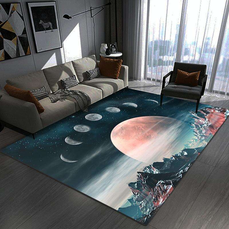 3D Visual Cartoon Cosmic Planet Living Room Carpet, Size: 50x80cm(RZ Cosmic Planet 11)