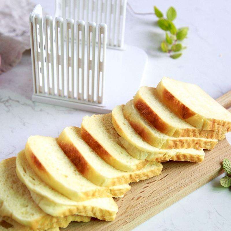 Bread Loaf Toast Kitchen Slicer Cutter Mold Maker Slicing Cutting Guide Tool(White)