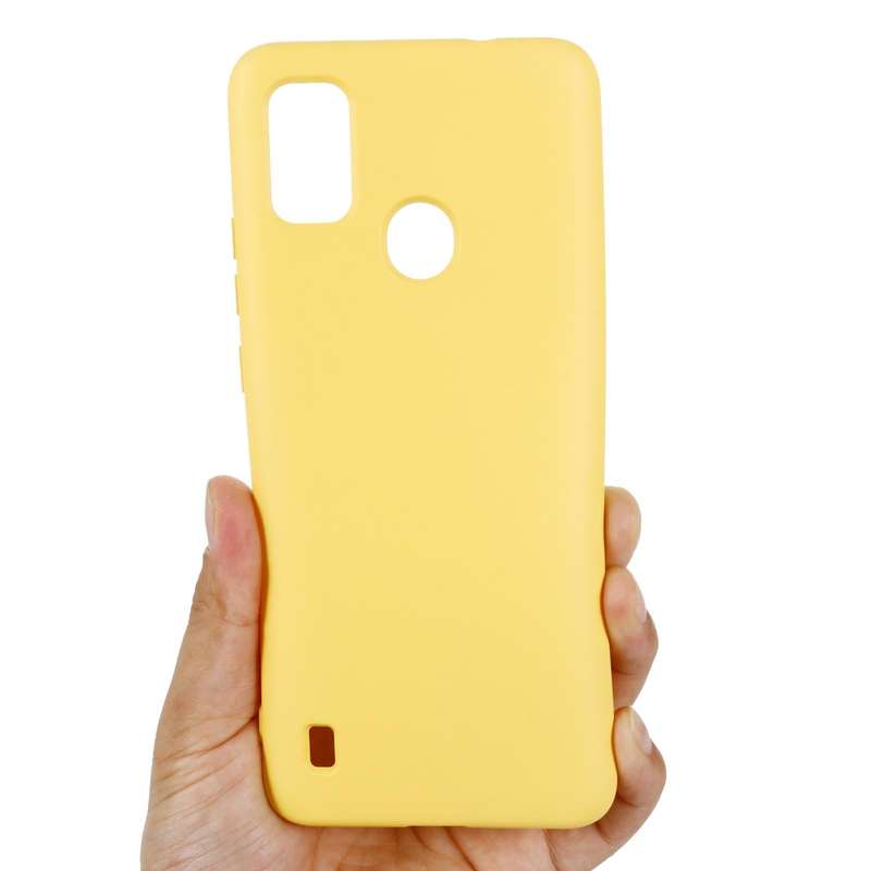 For ZTE Blade A51 2021 Pure Color Liquid Silicone Shockproof Full Coverage Phone Case(Yellow)