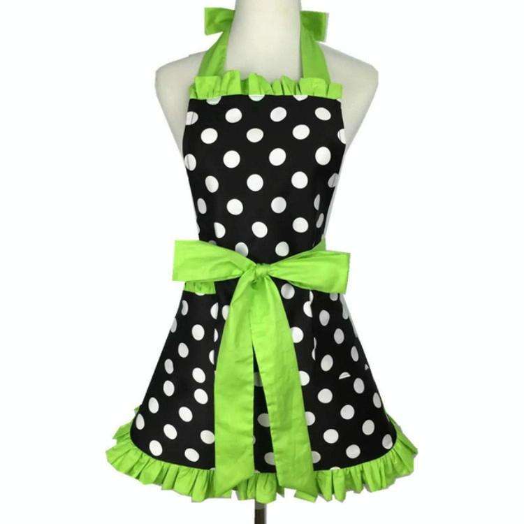 Cotton Dot Overalls Apron(Green)