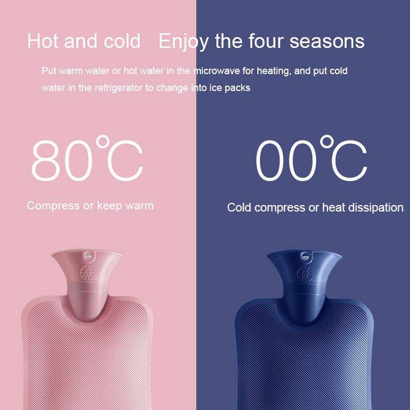 Large Explosion-proof Water-injected PVC Warm Water Bag, Spec: 2000ml (Leather Pink)