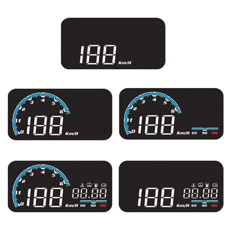 H300 Car 5 inch OBD HUD Head-up Display Support Engine Failure Alarm / Water Temperature Alarm Vo...