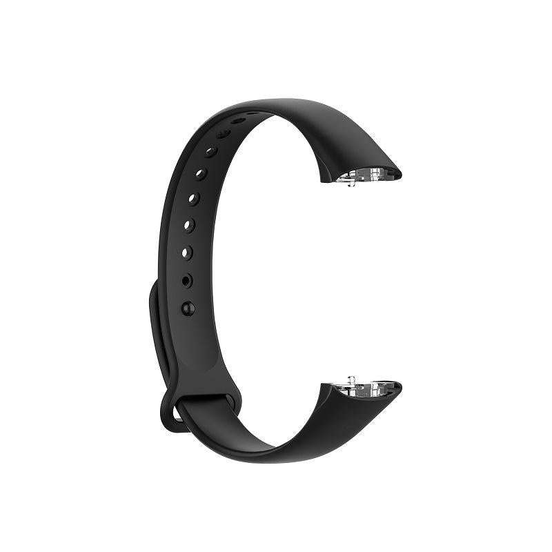 For Samsung Galaxy Fit SM-R370 Silicone Glossy Nail Button Watch Band(Black)