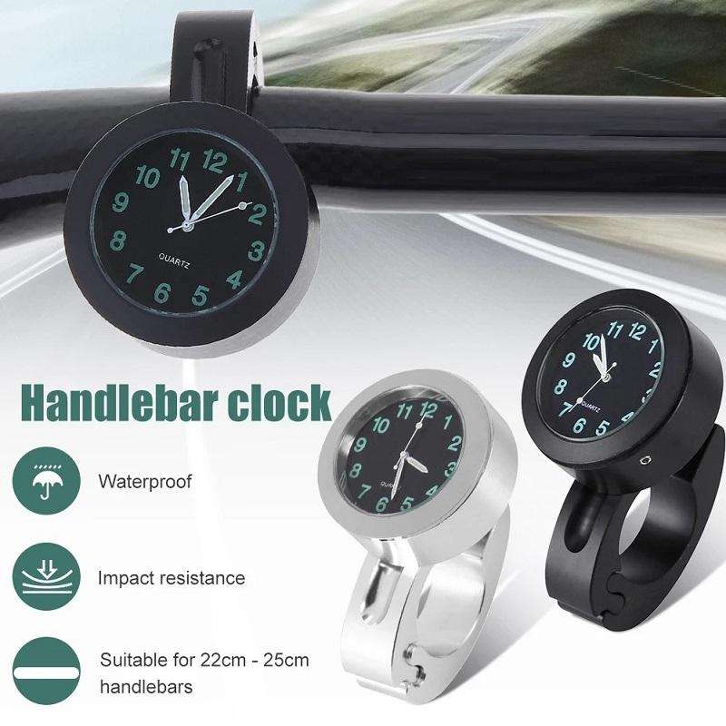 Motorcycle Bike Modified Handlebar Clock Watch(Black)