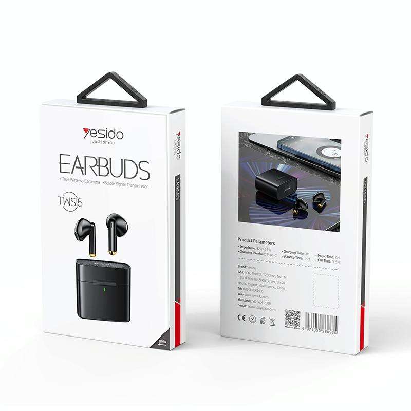 Yesido TWS15 Square True Wireless Bluetooth Noise Reduction Earphone(Black)