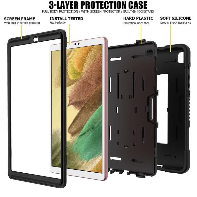 For Samsung Galaxy Tab A7 Lite T220 / T225 Contrast Color Robot Shockproof Silicone + PC Protecti...