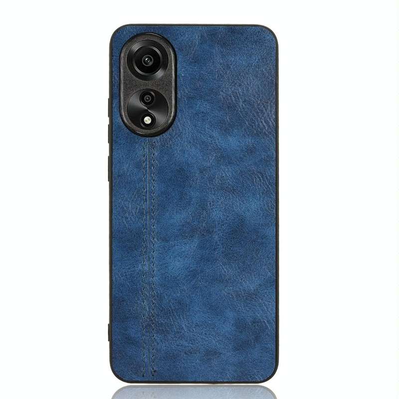 For OPPO A78 4G Cow Pattern Sewing Back Cover Phone Case(Blue)