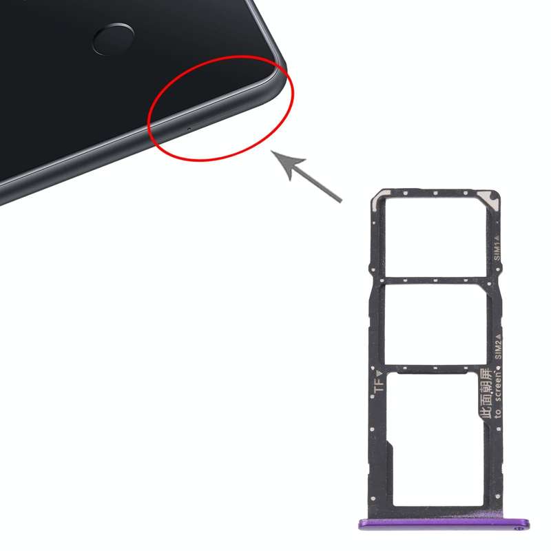 SIM Card Tray + SIM Card Tray / Micro SD Card Tray for Huawei Enjoy 20e (Purple)