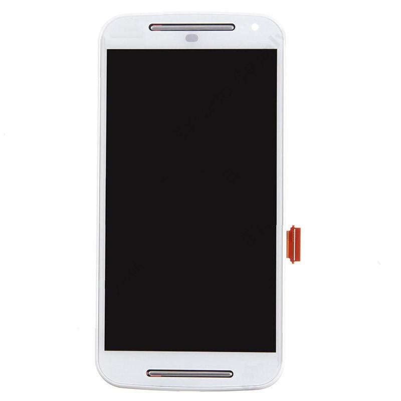 3 in 1 (LCD + Frame + Touch Pad) Digitizer Assembl for Motorola Moto G2(White)