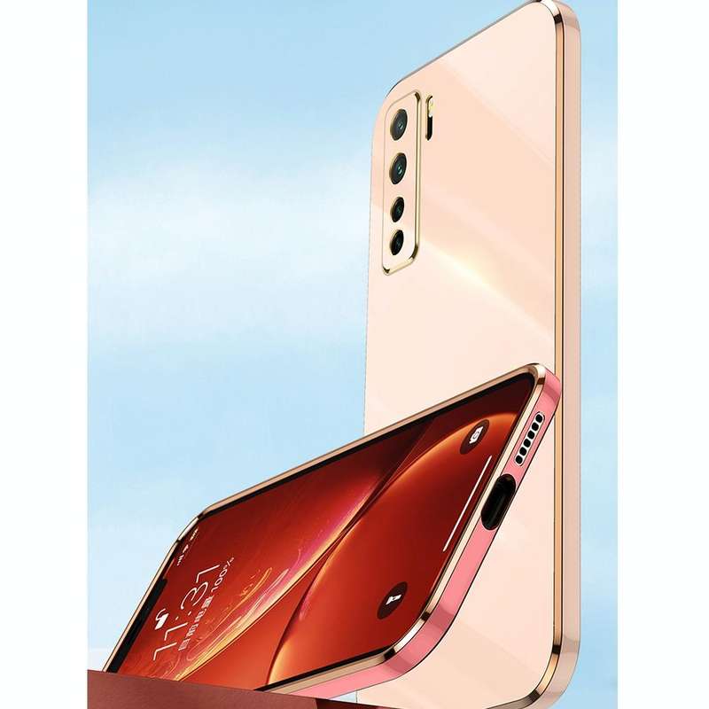For Huawei nova 7 SE XINLI Straight 6D Plating Gold Edge TPU Shockproof Case with Ring Holder(Cel...