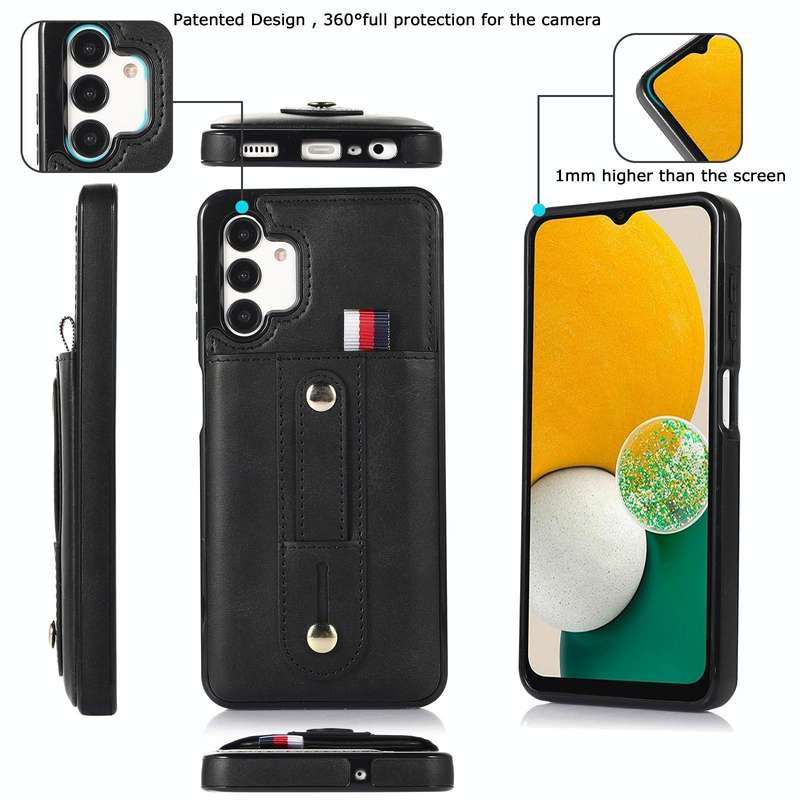 For Samsung Galaxy A53 5G Wristband Kickstand Wallet Leather Phone Case(Black)