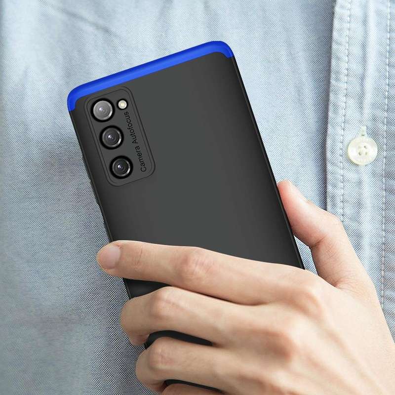 For Samsung Galaxy S20 FE GKK Three Stage Splicing Full Coverage PC Protective Case(Black Blue)