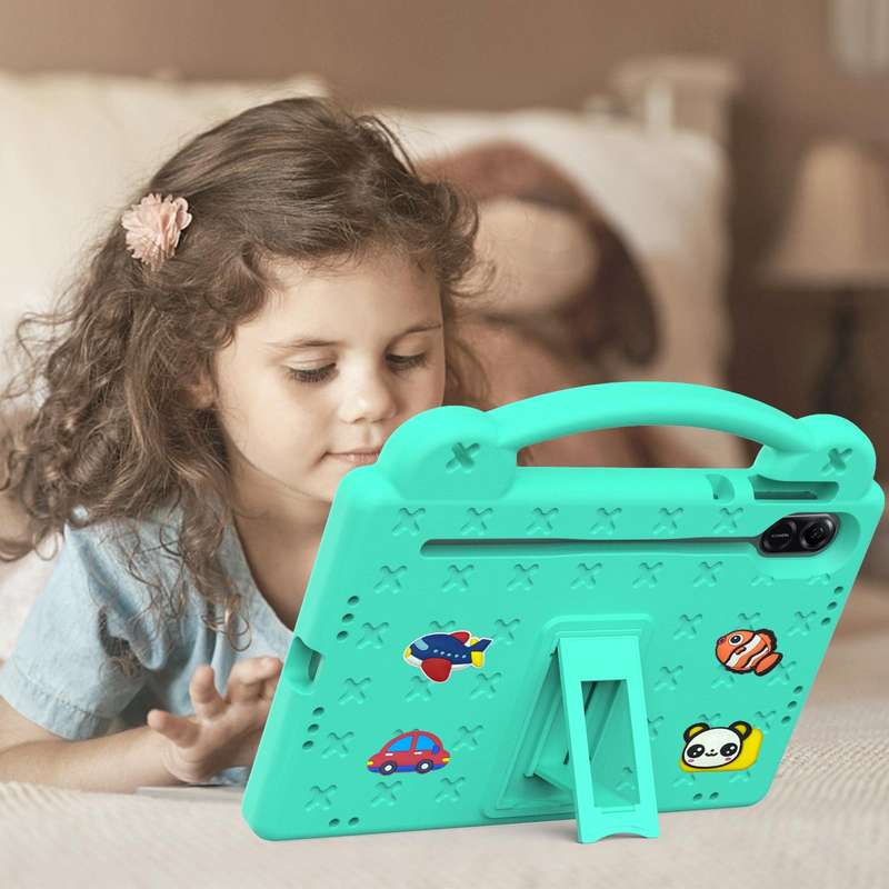 For Honor Pad X9 Handle Kickstand Children EVA Shockproof Tablet Case(Mint Green)