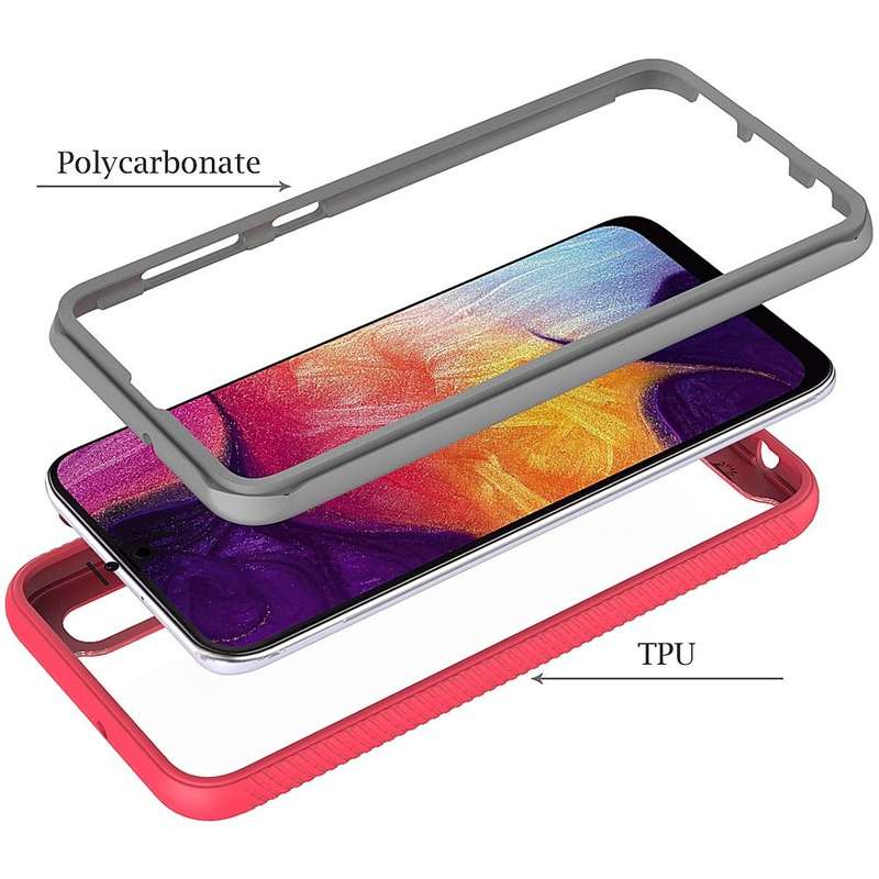 For Samsung Galaxy A50 Starry Sky Solid Color Series Shockproof PC + TPU Protective Case(Black)
